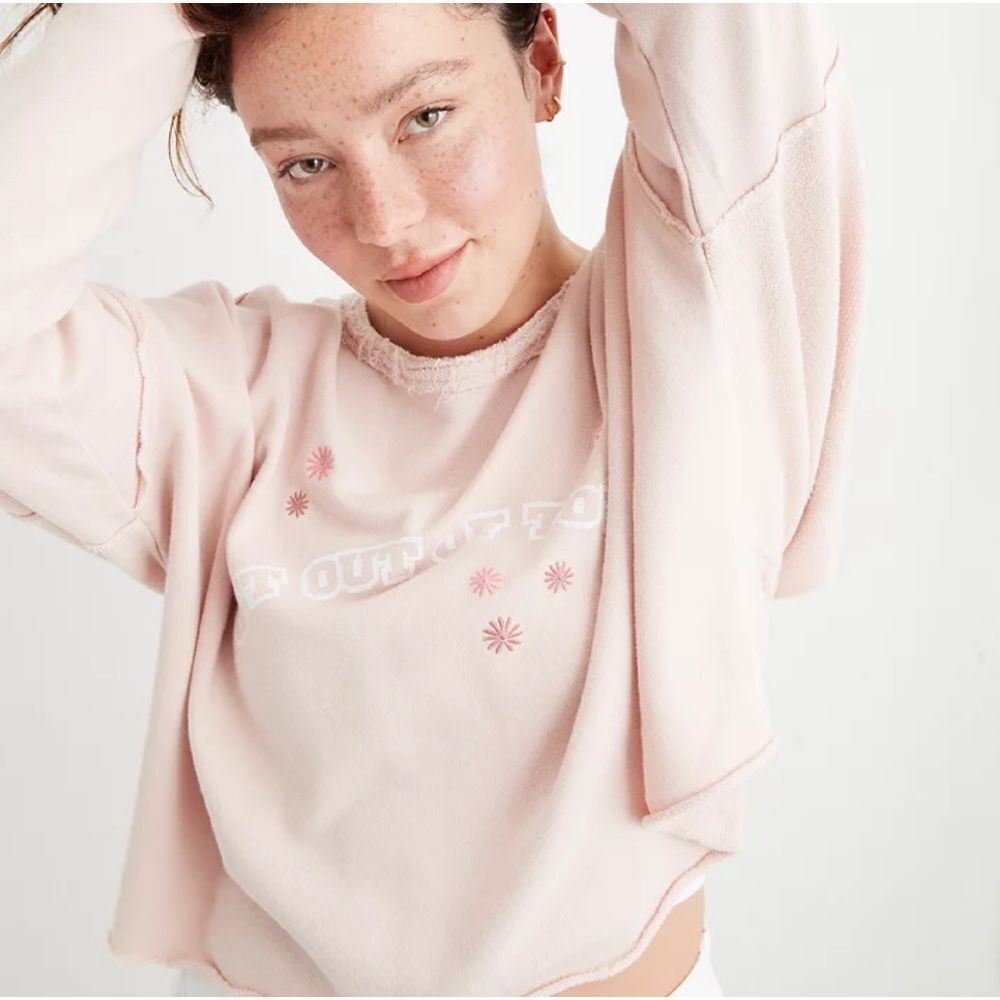 🐢 Aerie Weekend Pretty Back Sweatshirt Small